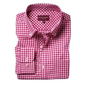Brook Taverner Mens Montana Gingham Long Sleeve Shirt / Red